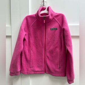 Columbia Girls Pink Fleece Full Zip Jacket Size 7/8 Outerwear